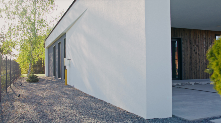 Angled K-Rendered Wall